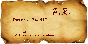 Patrik Radó névjegykártya